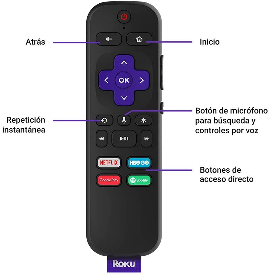 ROKU Streaming Stick + Dispositivo de Streaming HD/ 4K/HDR de Largo Alcance con Control Remoto inalámbrico de Voz con Controles de TV - Imagen 5