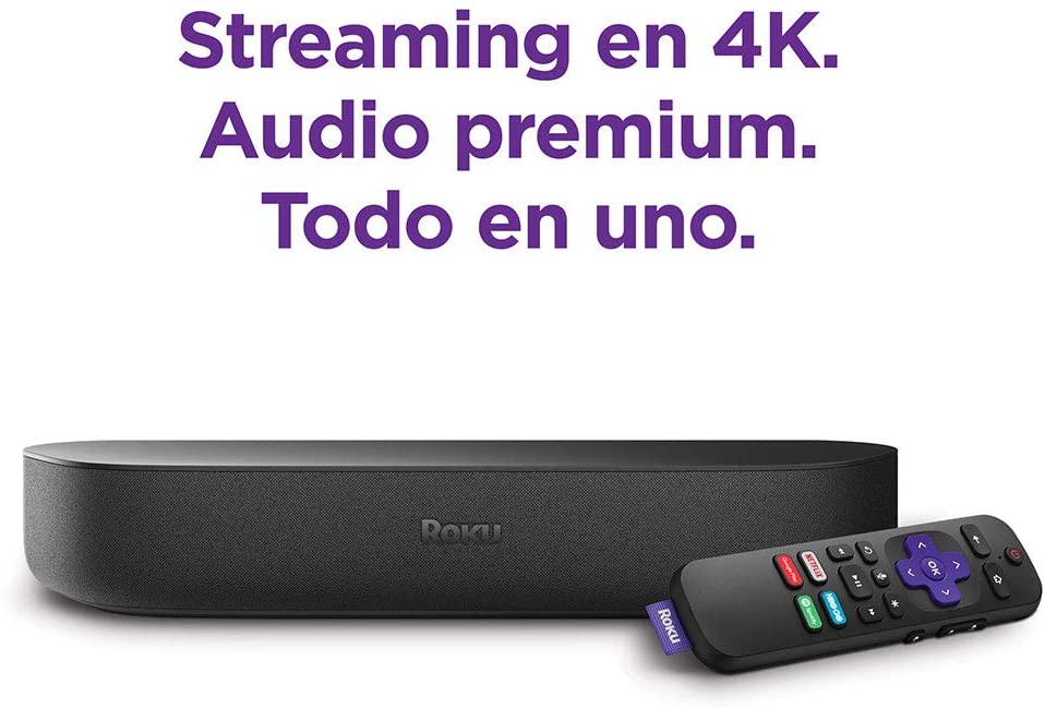 ROKU Streambar Dispositivo de Streaming 4K/HD/HDR y Audio Premium, Todo en uno, Incluye Control Remoto de Voz - Imagen 3