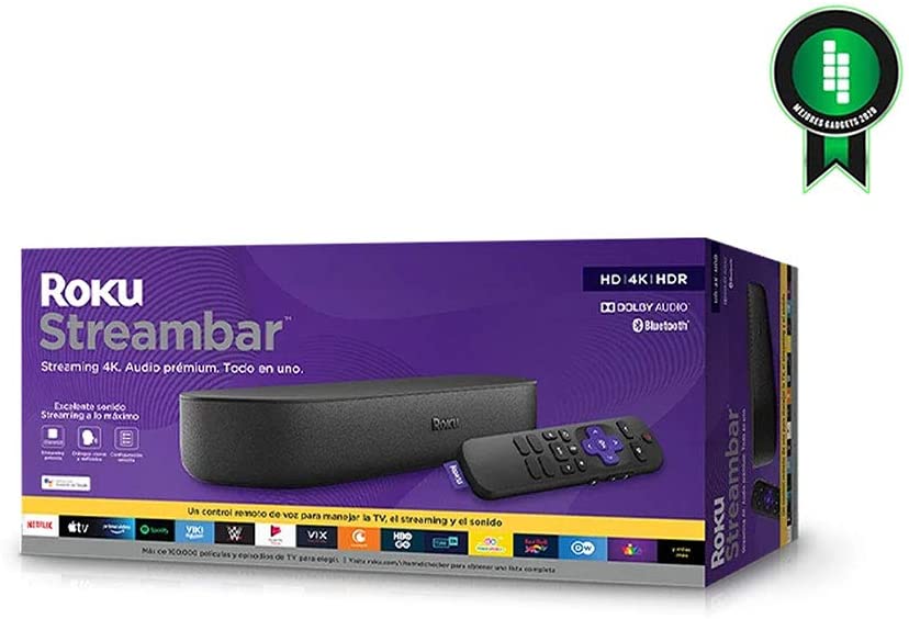 ROKU Streambar Dispositivo de Streaming 4K/HD/HDR y Audio Premium, Todo en uno, Incluye Control Remoto de Voz - Imagen 2